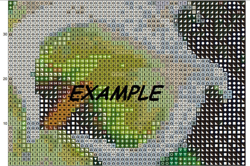 Japanese Pagoda PDF Counted Cross Stitch Pattern Watercolor