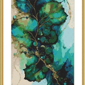 Wasserfarbe Hibiskus PDF Kreuzstichvorlage Botanical Digital xstitch chart Kreuzstichmuster iris xstitch