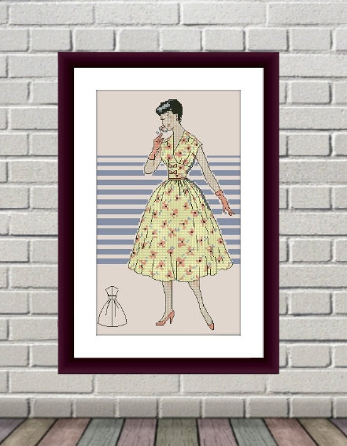 Vintage Dress Counted Cross Stitch Pattern Pdf Victorian Etsy UK