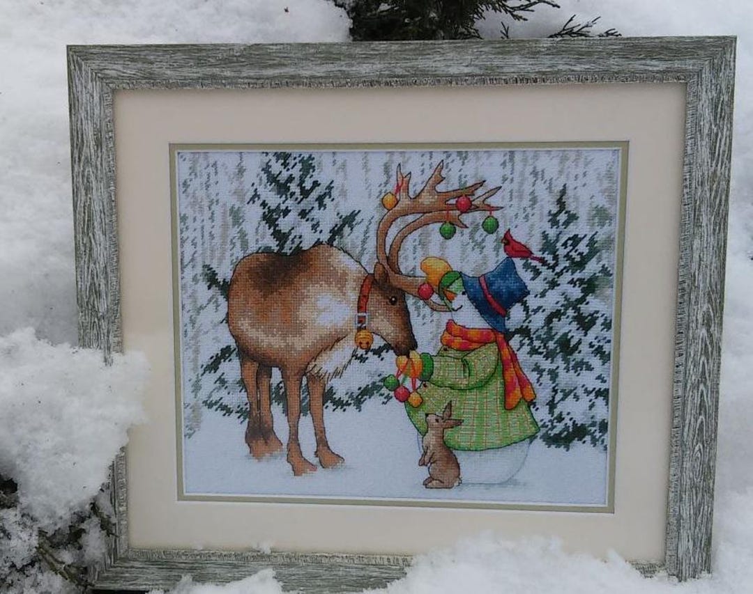 Ornamental Reindeer Counted Cross Stitch Pattern PDF Winter Landscape ...