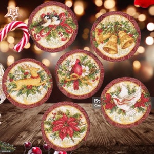 Vintage Christmas Ornaments PDF Counted cross stitch pattern Holiday ornaments Digital cross stitch chart christmas PDF cross stitch pattern