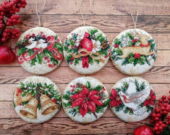 Vintage Christmas Ornaments PDF Counted cross stitch pattern Holiday ornaments Digital cross stitch chart christmas PDF cross stitch pattern