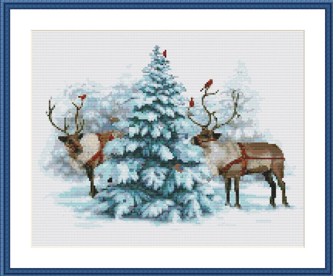Woodland Moose PDF Counted Cross Stitch Pattern Landscape Digital Cross ...