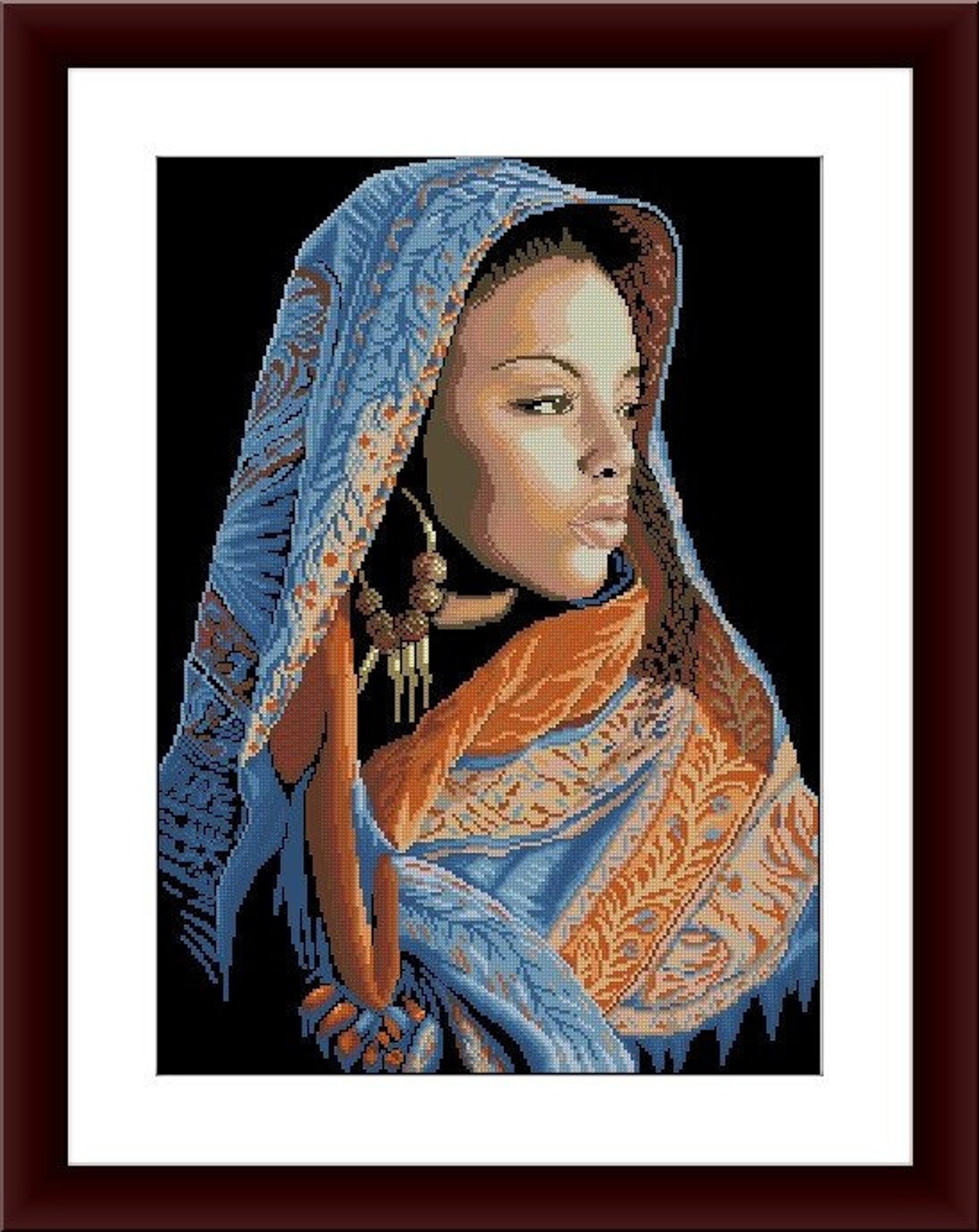 African lady PDF Counted cross stitch pattern Dancing woman Etsy