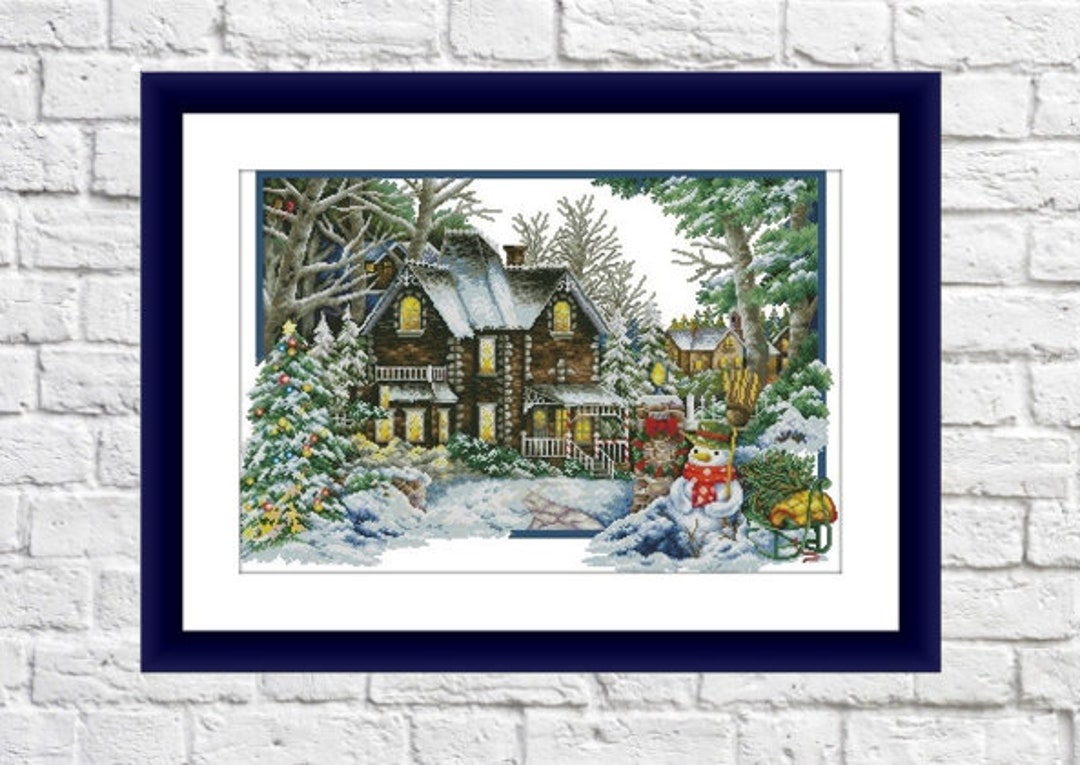 Winter Landscape Counted Cross Stitch Pattern Winter Landscape Digital ...