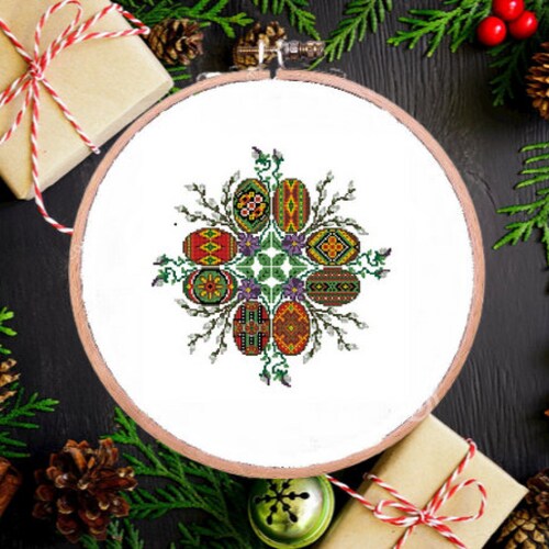 Cross Stitch Pattern Easter Eggs Ukrainian Ornaments Pysanky Etsy