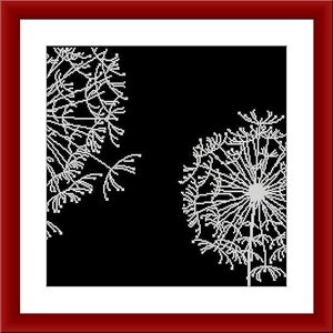 Dandelion Flower PDF Counted cross stitch pattern monochrome Digital cross stitch chart modern Still life cross stitch pattern
