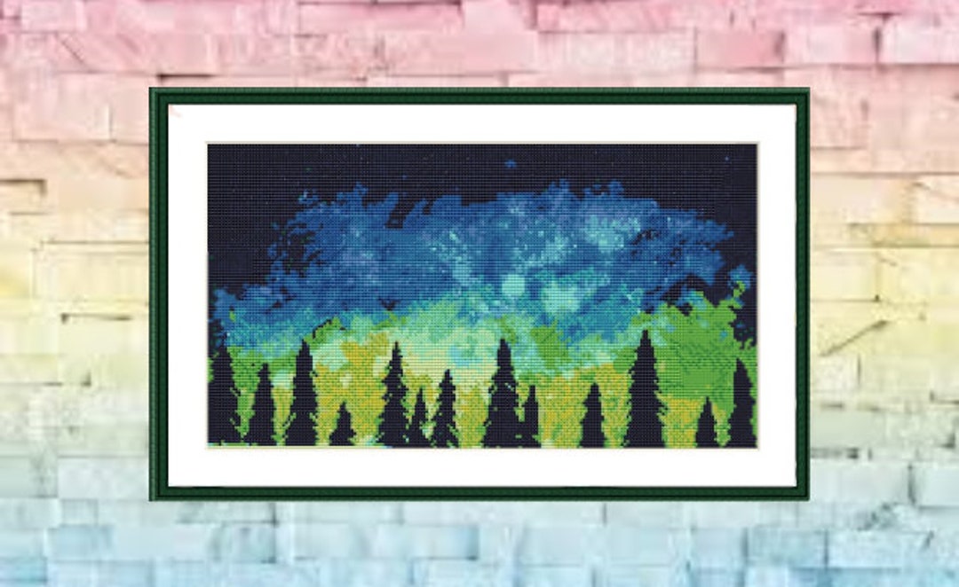 Winter Woodland Counted Cross Stitch Pattern Winter Landscape Digital ...