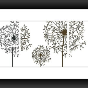 Dandelion Flower PDF Counted cross stitch pattern monochrome Digital cross stitch chart modern Still life cross stitch pattern