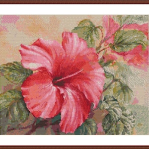 Hibiskus Blume PDF Kreuzstichvorlage Botanical Digitale Kreuzstichvorlage Stillleben Kreuzstichvorlage iris xstitch