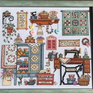 Sewing sampler Counted cross stitch pattern pdf Fashion Digital cross stitch chart Vintage fashion sampler cross stitch pattern cross stitch