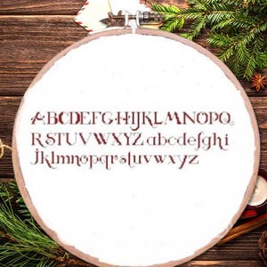 Alphabet Counted cross stitch pattern pdf abc stocking Digital cross stitch chart alphabet sampler cross stitch pattern ABC chart