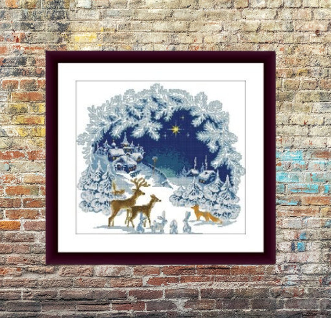 Winter Woodland Landscape PDF Cross Stitch Pattern Woodland Animals ...