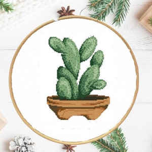 Sukkulenten Kaktus PDF Zählmuster Kreuzstichvorlage Botanisch Modern Digital Kreuzstichvorlage Stilleben Kakteen x Stichmuster