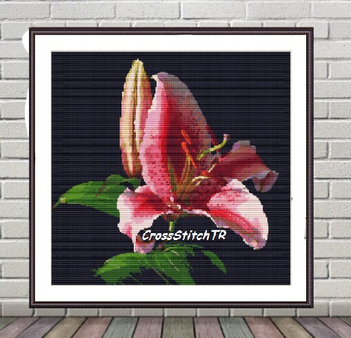 Tiger Lily PDF Counted cross stitch pattern Flowers Digital Etsy Tiger lilia