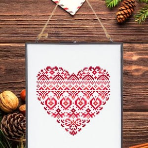 Heart sampler Counted cross stitch pattern pdf Digital cross stitch chart Vintage fashion sampler cross stitch pattern cross stitch