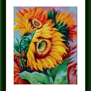 Sonnenblumen Kreuzstichvorlage Blume Digital x Stichvorlage Kreuzstichvorlage Blumenstrauß Blumen