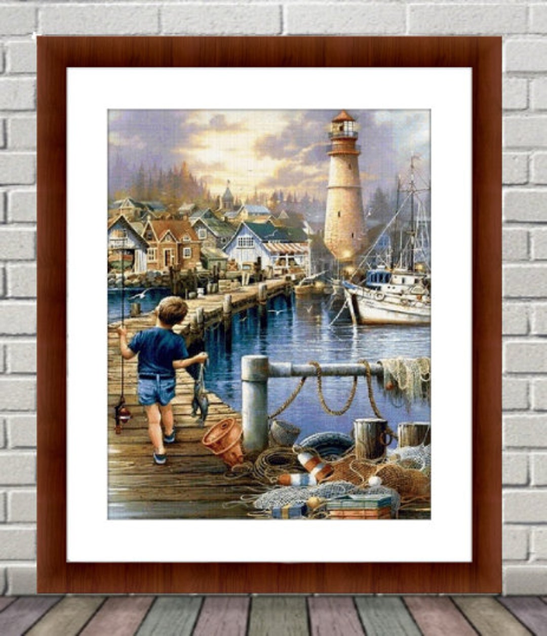Scenic Lighthouse PDF Counted Cross Stitch Pattern Boy Landscape ...