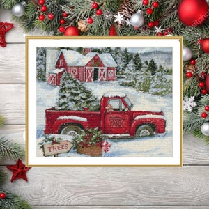 Christmas Eve Counted cross stitch pattern pdf xmas village Holiday Digital cross stitch chart christmas tree PDF cross stitch pattern