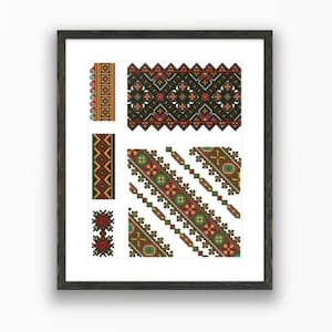 Ukrainian sampler Counted cross stitch pattern UA ornaments cross stitch chart vintage cross stitch pattern season needlepoint