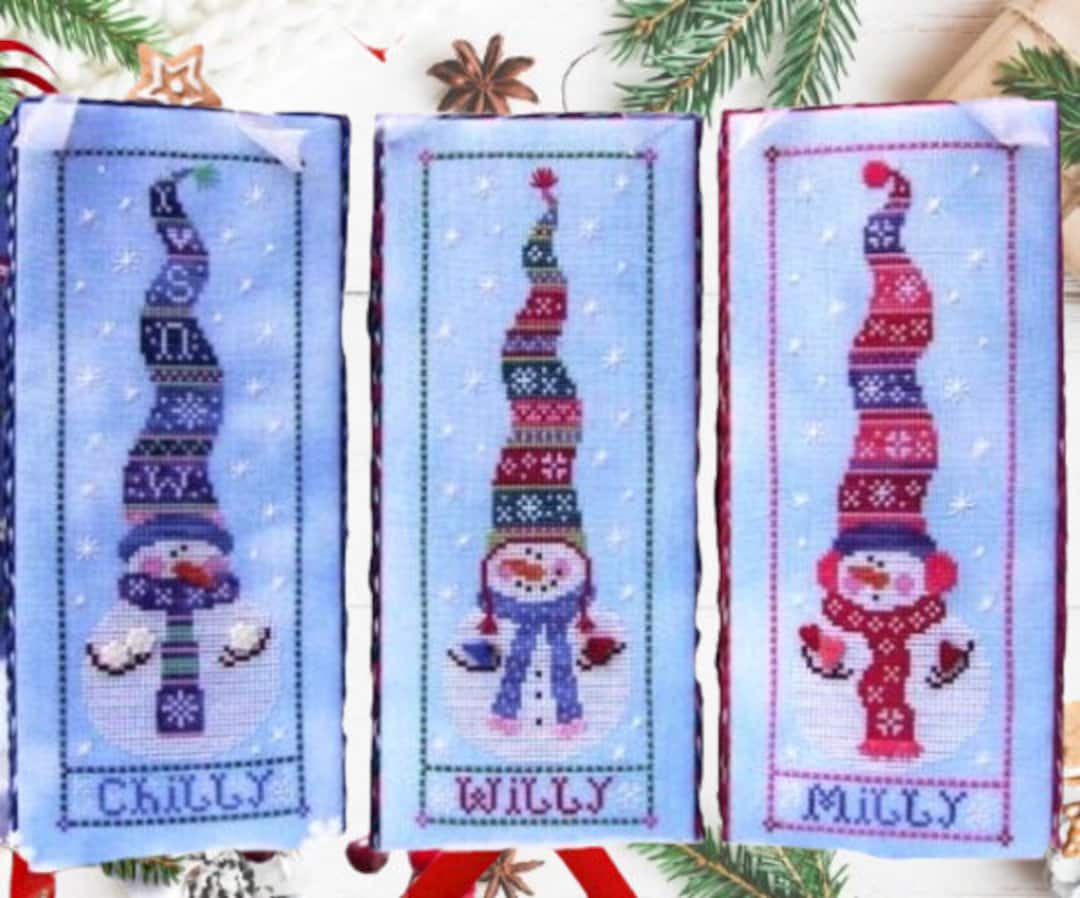 Christmas Snowman Ornaments PDF Counted Cross Stitch Pattern Holiday ...