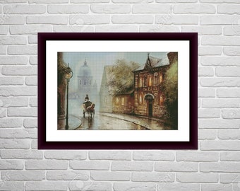 Old city Prague Counted cross stitch pdf pattern Prague city Digital cross stitch chart european city cross stitch pattern instant download