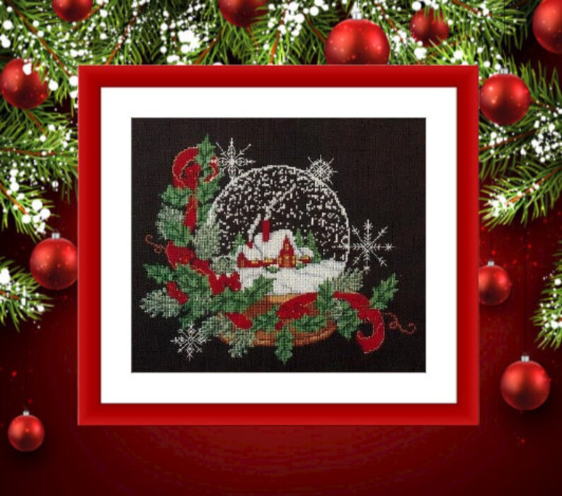 Snow Globe Christmas Counted Cross Stitch PDF Pattern Christmas ...