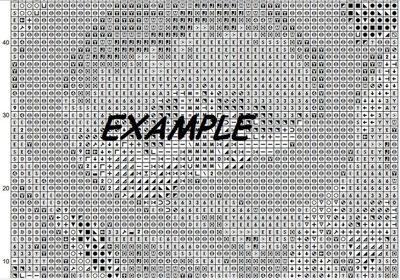 Dandelion Flower PDF Counted Cross Stitch Pattern Monochrome Digital