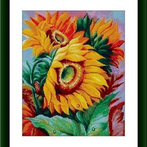 Sonnenblumen Kreuzstichvorlage Blume Digital x Stichvorlage Kreuzstichvorlage Blumenstrauß Blumen