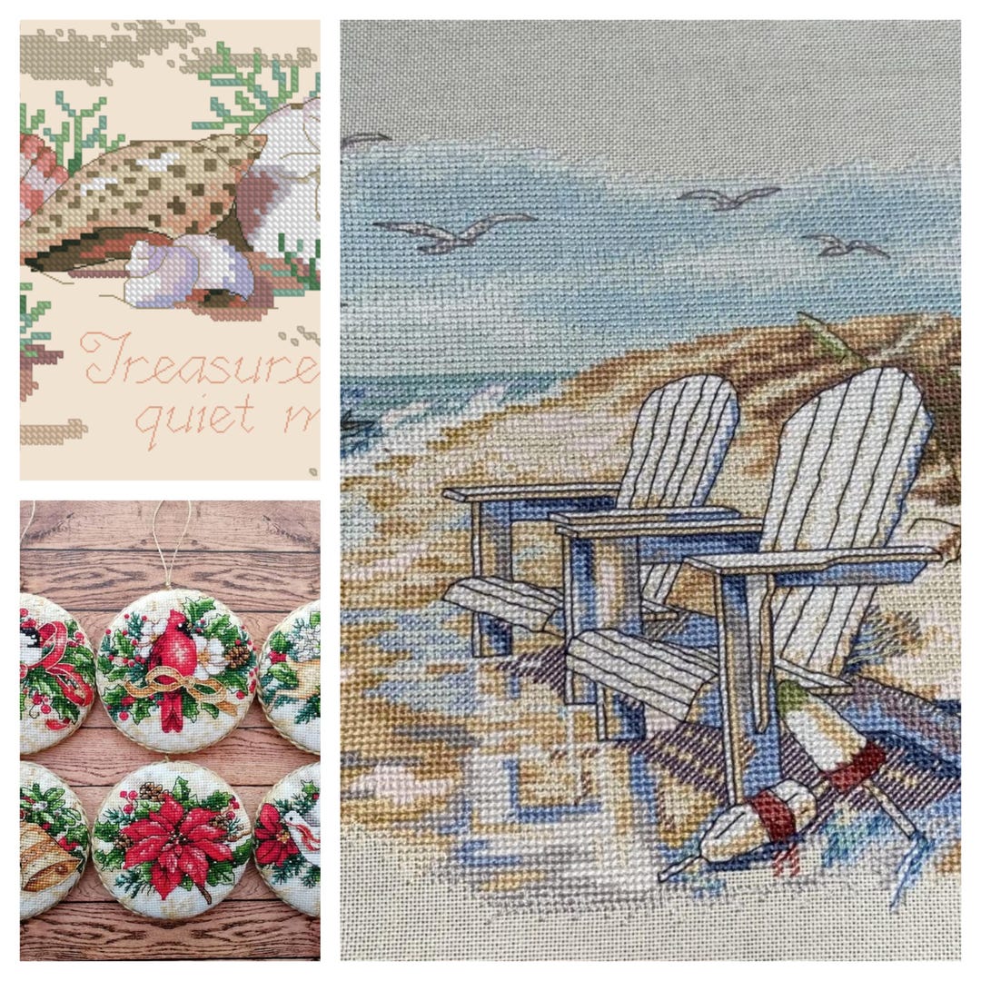 Sea Shell Set of 3 Counted Cross Stitch Pattern Pdf Boat Seascape ...