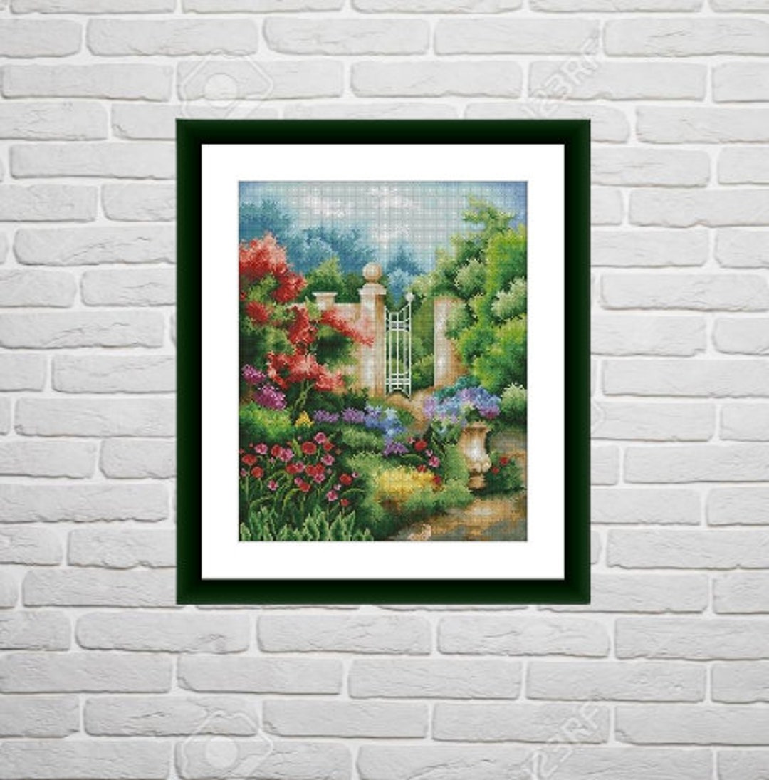 Blooming Garden Counted Cross Stitch Pdf Pattern Cottage Digital Cross ...