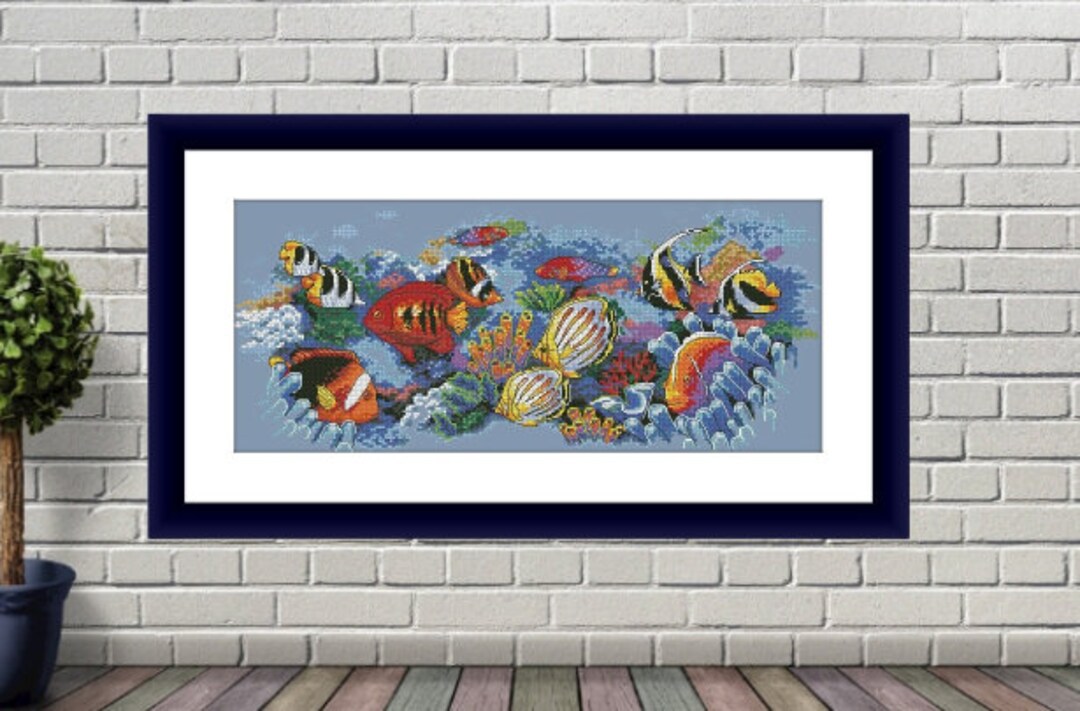 Under the Water Counted Cross Stitch Pattern Aquarium Digital Cross ...