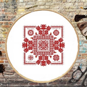 Family Amulet Counted cross stitch pattern family Ukrainian ornaments Country Digital cross stitch chart vintage folk cross stitch pattern