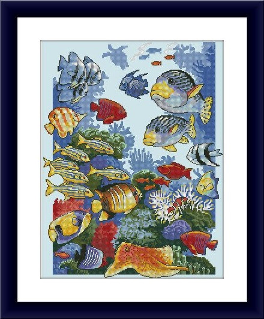 Under the Water Counted Cross Stitch Pattern Aquarium Digital Cross ...