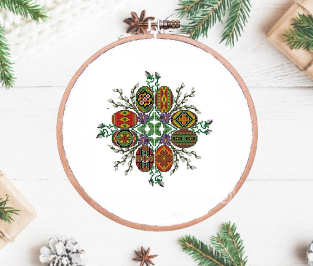 Easter Ornaments Ukrainian Counted Cross Stitch Pattern Easter Egg ...