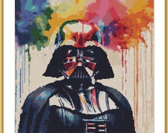 Darth Vader PDF Kreuzstichvorlage Star Wars Digitale Kreuzstichvorlage Kino Kreuzstichmuster