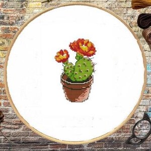 Sukkulenten Kaktus PDF Kreuzstichvorlage Botanical Modern Digitale Kreuzstichvorlage moderne Stillleben Kakteen x Stickmuster