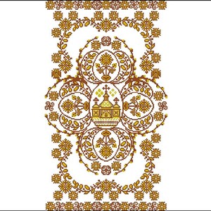Geometrisch patroon vintage Geteld kruissteekpatroon runner servet kruissteekkaart vintage kruissteekpatroon seizoen borduurpunt