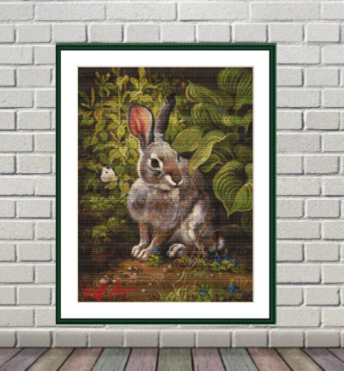Bunny Counted cross stitch pattern pdf animal rabbit cross | Etsy
