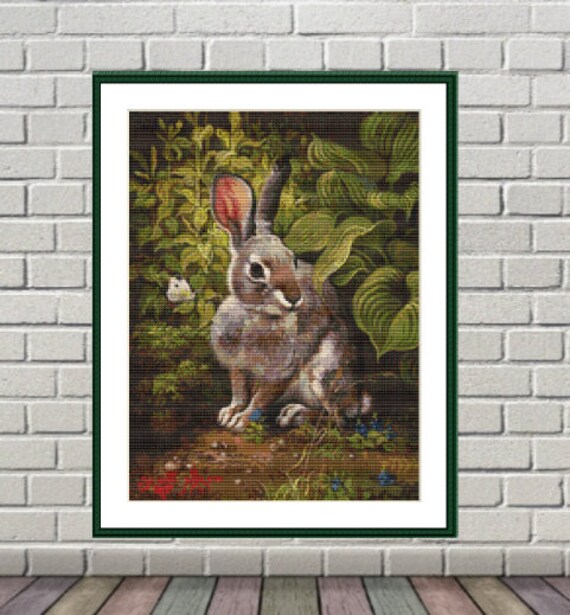 Bunny Counted Cross Stitch Pattern Pdf Animal Rabbit Cross | Etsy