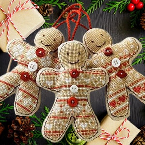 Gingerbread Christmas Ornaments PDF Counted cross stitch pattern Xmas ornaments Digital cross stitch chart christmas PDF xstitch pattern