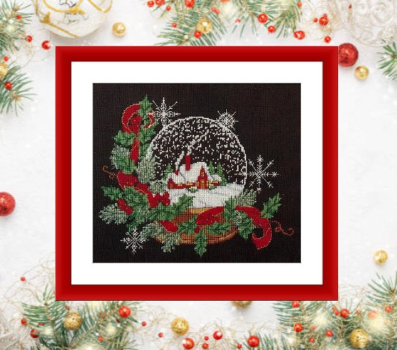 Snow Globe Christmas Counted Cross Stitch PDF Pattern Christmas ...