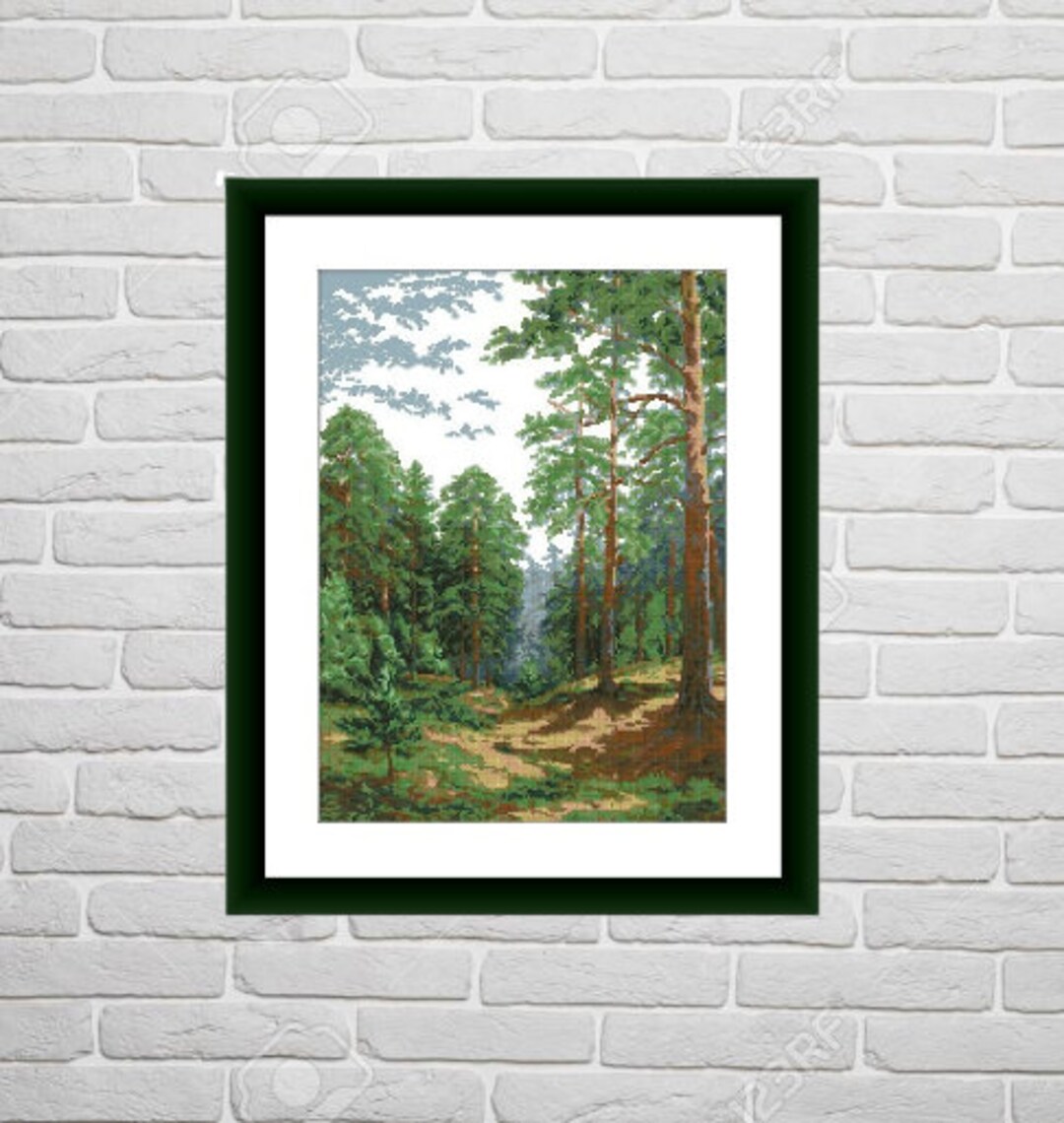 Woodland Landscape Counted Cross Stitch Pattern Pdf Landscape Digital ...