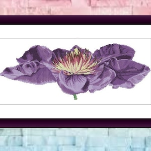 Violet flower PDF Counted cross stitch pattern Modern Digital cross stitch chart modern Still life cross stitch pattern iris xstitch