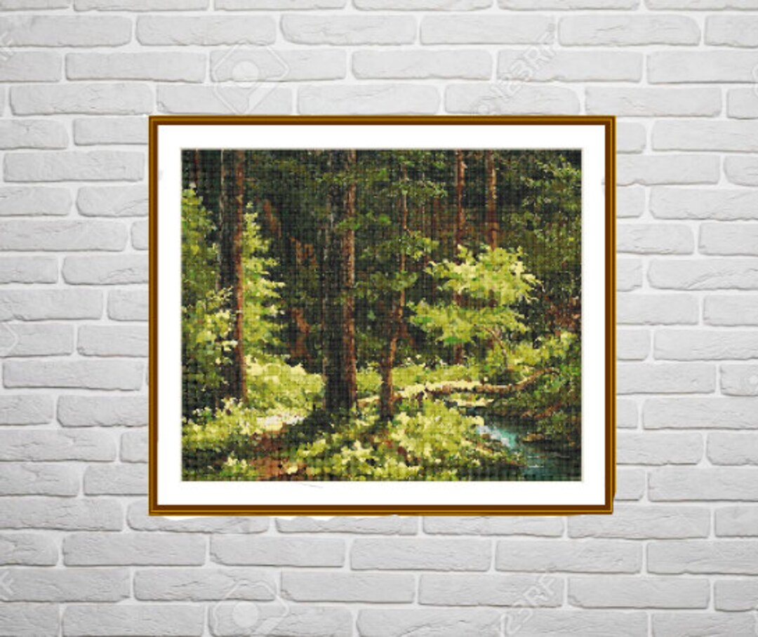 Woodland Landscape PDF Counted Cross Stitch Pattern Landscape Fall ...