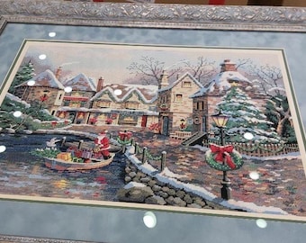 Christmas eve PDF Counted cross stitch pattern Winter landscape Digital cross stitch chart winter landscape PDF cross stitch pattern
