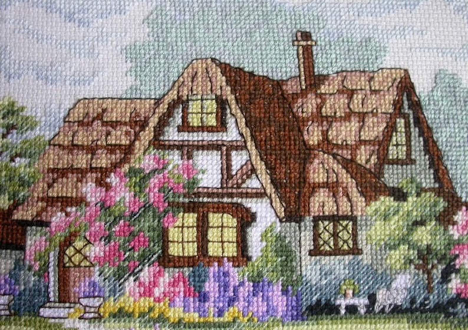 Beautiful Cottage Counted Cross Stitch Pdf Pattern Village Cottage ...