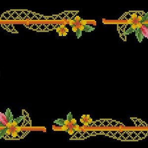 Vintage rose runner Counted cross stitch pattern pdf Flower Digital x stitch chart rose Still life cross stitch pattern vintage