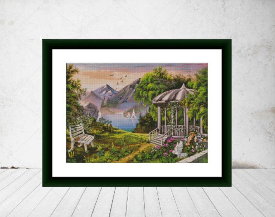 Woodland Landscape PDF Counted Cross Stitch Pattern Landscape Digital ...