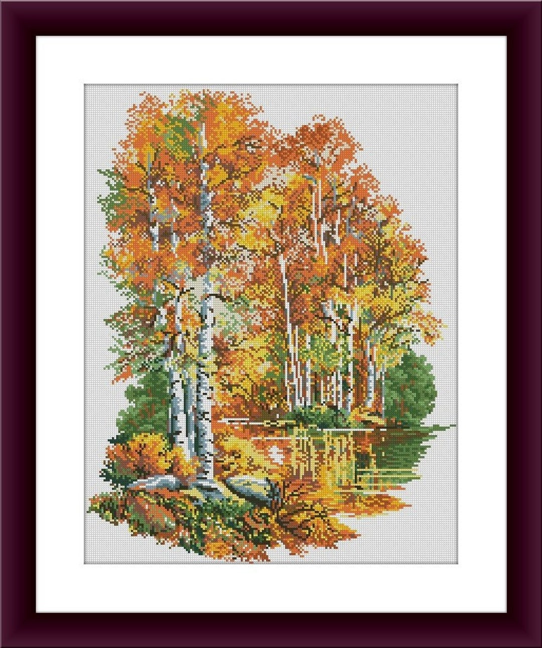 Autumn Landscape PDF Counted Cross Stitch Pattern Landscape Fall ...